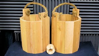 Making a Wooden Bucket  Simple DIY [upl. by Eliathas983]