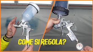 come regolare la pistola a spruzzo  setting spraygun [upl. by Nnil82]