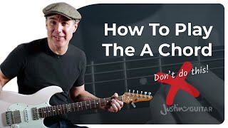 How to Play the A Chord  Guitar for Beginners [upl. by Huey]