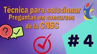 Nuevo video  Aprenda Técnicas para la solución de preguntas en concursos de la CNSC 🥇 video 4 [upl. by Dev]