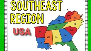 Southeast Region of the USA  States and capitals [upl. by Orlina683]