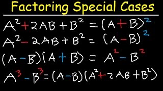 Factoring Binomials amp Trinomials  Special Cases [upl. by Baptist]