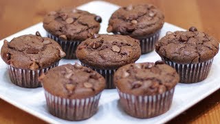 How to Make Chocolate Banana Muffins  Easy Chocolate Chip Muffin Recipe [upl. by Norehc]