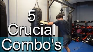 5 MUST KNOW Boxing Combos For Beginners 2018 [upl. by Ladnik]