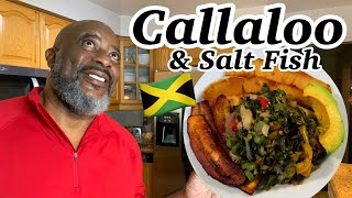 How to make Callaloo amp Saltfish Peel Clean amp Cook  Deddys Kitchen [upl. by Anais]