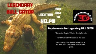 Legendary BULL GATOR HELP Location and easy how to RDR2 [upl. by Leirea]