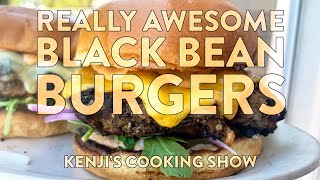 Really Awesome Black Bean Burgers  Kenjis Cooking Show [upl. by Aundrea]