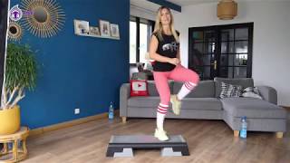 COURS DE STEP  NIVEAU FACILE  Jessica Mellet  Cardio Fitness [upl. by Wardle]