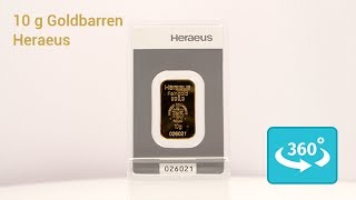 10 g pures Gold Heraeus Goldbarren in 360° Ansicht [upl. by Iznekcam]