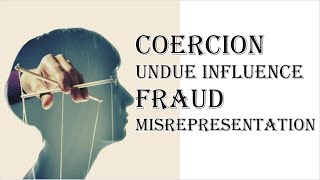 Coercion Undue Influence Fraud Misrepresentation  Indian Contract Act 1872  Law Guru [upl. by Aklam]