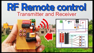 RF remote control transmitter and receiver circuit  How to make [upl. by Euqinay802]