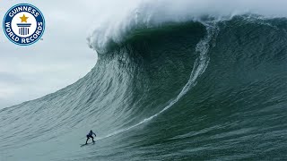 Largest wave surfed  Guinness World Records [upl. by Alyt784]