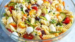 Quick and Easy Pasta Salad Recipe [upl. by Akitahs126]