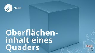 Oberflächeninhalt eines Quaders berechnen – Mathe  Duden Learnattack [upl. by Noiram]