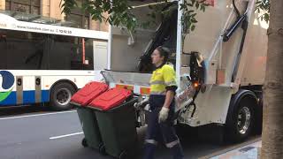 Australia Garbage Trucks Remondis in Brisbane CBD [upl. by Viviyan]