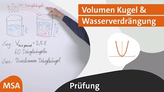 Volumen Kugel amp Wasserverdrängung berechnen MSA 2018 AG II  Nr 10  alpha Lernen Prüfung Mathe [upl. by Khoury]