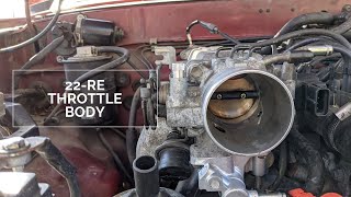 Toyota Pickup  4Runner 22RE Throttle Body RemovalInspectionInstallation [upl. by Orel]