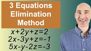 Solving Systems of 3 Equations Elimination [upl. by Aneeles]