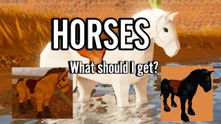 GUIDE TO HORSES  Roblox Westbound [upl. by Aldercy113]