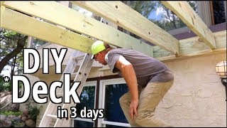 How to Build a deck DIY Style in 3 days Step by step Beginners guide [upl. by Nolek654]