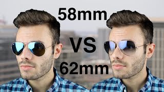 RayBan Aviator 58mm vs 62mm Size Comparison [upl. by Eisaj86]