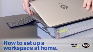 How to set up a workspace at home  Tech Tips from Best Buy [upl. by Drus]