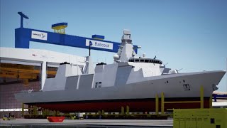 The first Type 31 frigates will launch from the new construction hall under construction at Rosyth [upl. by Eelsha]