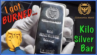 I got BURNED buying this 1 kg Silver Bar PreSale Silver Germania Kilo a Beginner Silver Bar [upl. by Aprilette]