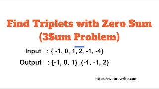 Find Triplets with Zero Sum  3Sum LeetCode Solution  3Sum in Java [upl. by Aneral]