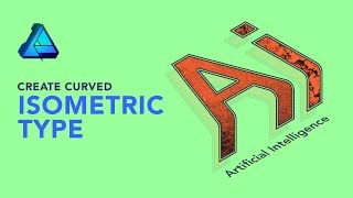 Affinity Designer iPad Isometric Tutorial  Isometric Curved Text [upl. by Yesnyl]