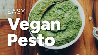 Easy Vegan Pesto 5 minutes  Minimalist Baker Recipes [upl. by Devad]