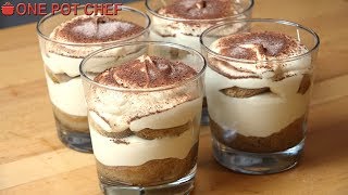 Easy Tiramisu Cups  One Pot Chef [upl. by Adnulahs]