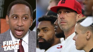 Stephen A 49ers players were visibly upset by Kyle Shanahan’s playcalls  First Take [upl. by Zilla]