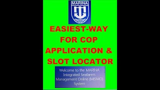 MARINA MISMO  Easiest Way for COP online application amp SLOT LOCATOR [upl. by Nayt139]