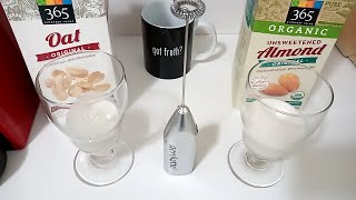 Oat Milk vs Almond Milk part 2 Frothing Test [upl. by Terrej132]