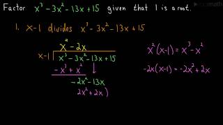 Factoring a Cubic Polynomial Long Division [upl. by Cissy]