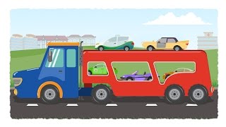 Auto Transport Truck  Formation And Use  Kids Cartoon Vehicles [upl. by Waterer762]