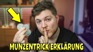 Ich ERKLÄRE einen MÜNZENTRICK zum Nachmachen  Zaubertrick Tutorial [upl. by Ainitsirhc]