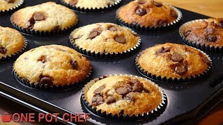 Chocolate Chip Muffins  One Pot Chef [upl. by Herzen]