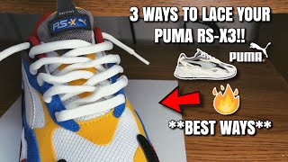 3 WAYS TO LACE YOUR PUMA RSX3 IN DEPTH TUTORIAL [upl. by Mabelle]