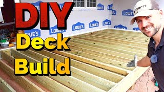 How To Build A Deck  Floor Joists And Joist Hangers [upl. by Grant]