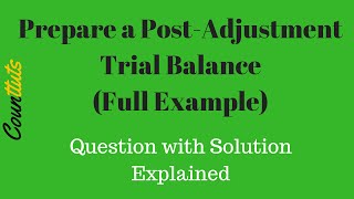 PostAdjustment Trial Balance Prepared Full Example [upl. by Keung]