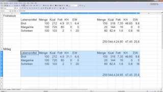 Eigene Kalorientabelle erstellen mit Excel oder Open Office Calc [upl. by Buskirk]