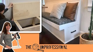 DIY Banquette Bench Bench Seating with Storage [upl. by Hitoshi]