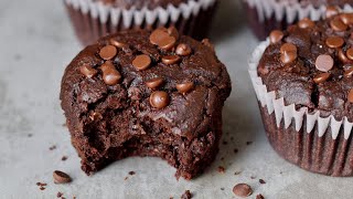 The Best Vegan Chocolate Muffins Easy amp GlutenFree Recipe [upl. by Tesil]