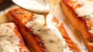 Salmon with Creamy Herb amp Garlic Sauce [upl. by Adiraf]