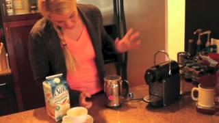 Nespresso Aeroccino Plus Frother Review Frothing Almond Milk [upl. by Jacquie414]